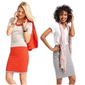 CAbi Reversible Orange Gray Tube Skirt Size M